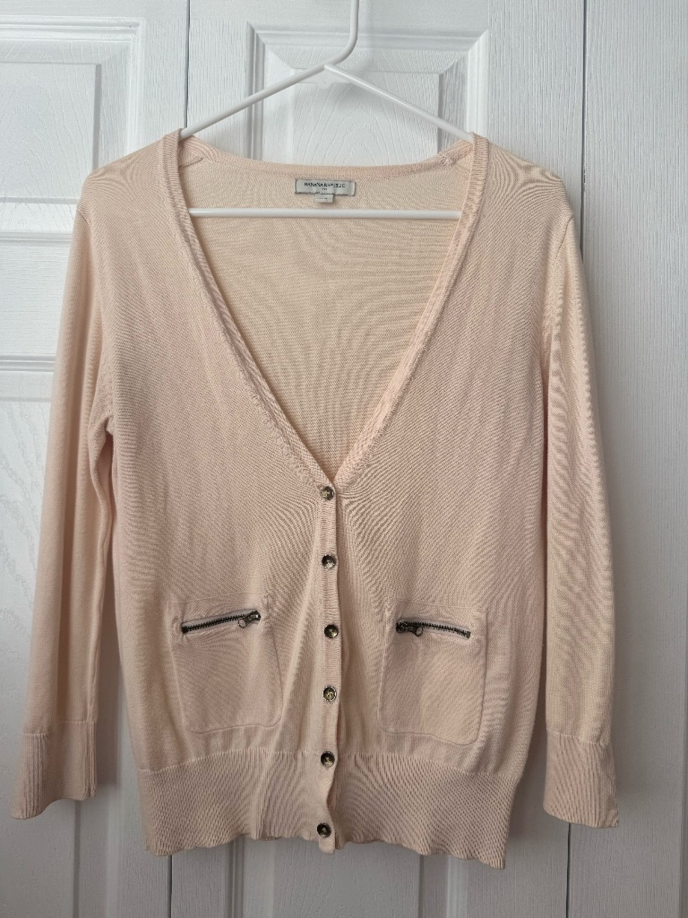 Banana Republic Factory Soft Pink V-Neck Button Cardigan Sweater - Size Small